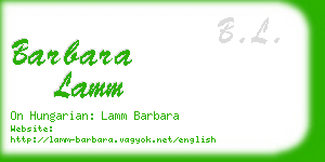 barbara lamm business card